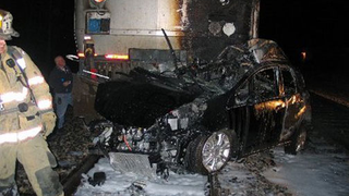 Honda Fit Meets Amtrak Train, Sparks Fly